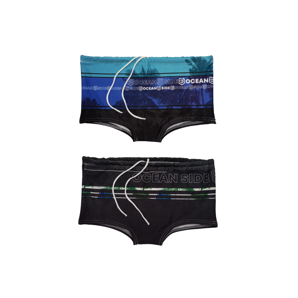 Kit 2 Sungas Boxer Masculinas Estampadas – Moda Praia e Piscina Verão Adulto