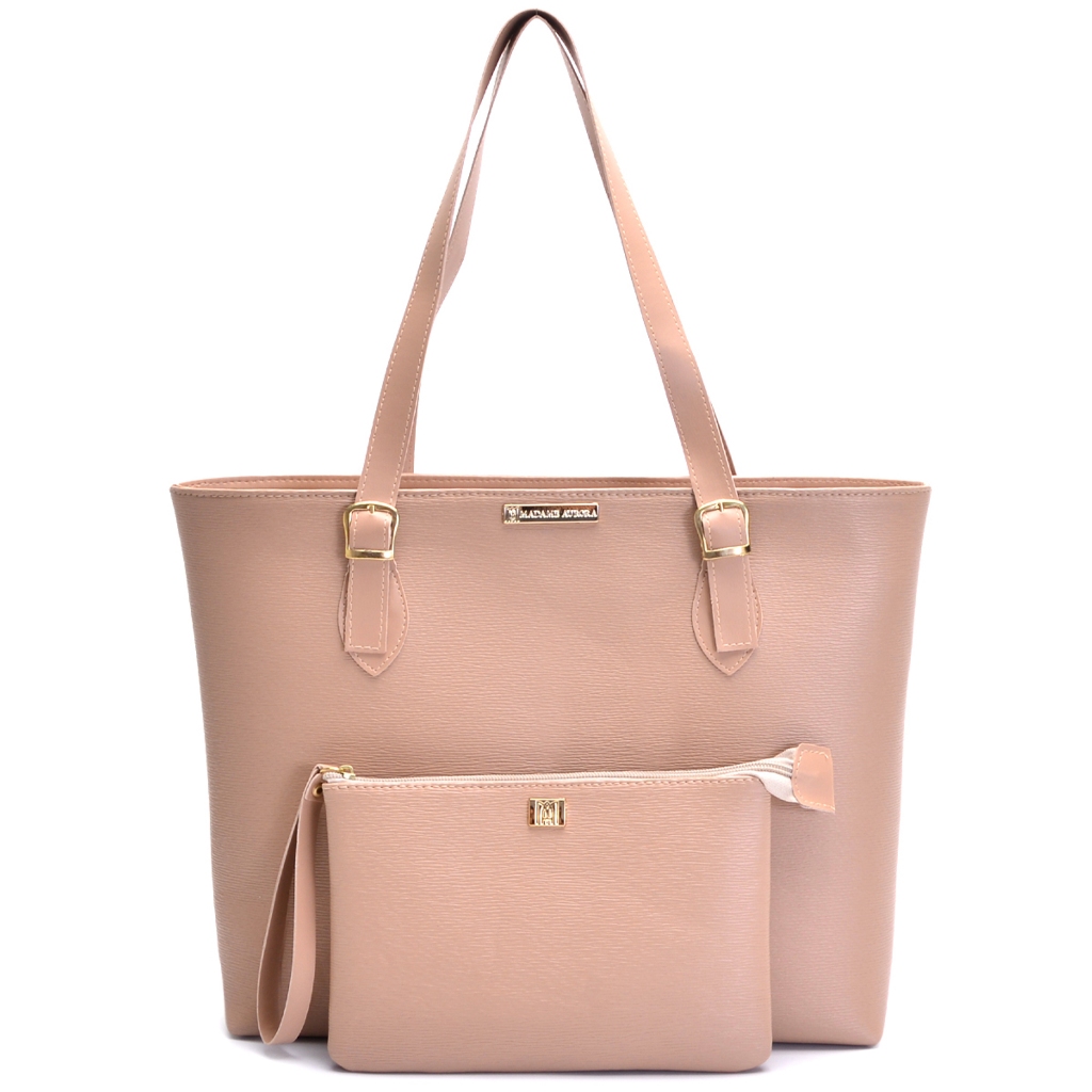 Bolsa Feminina Shopper Angike Grande Sacola de Ombro + Necessaire Feminina