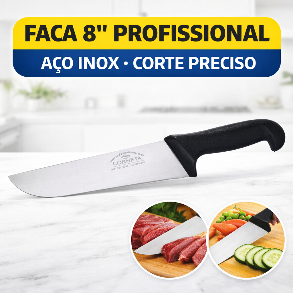 Faca De Cozinha Carne Churrasco Açougue Faca do Chef Profissional Cozinha