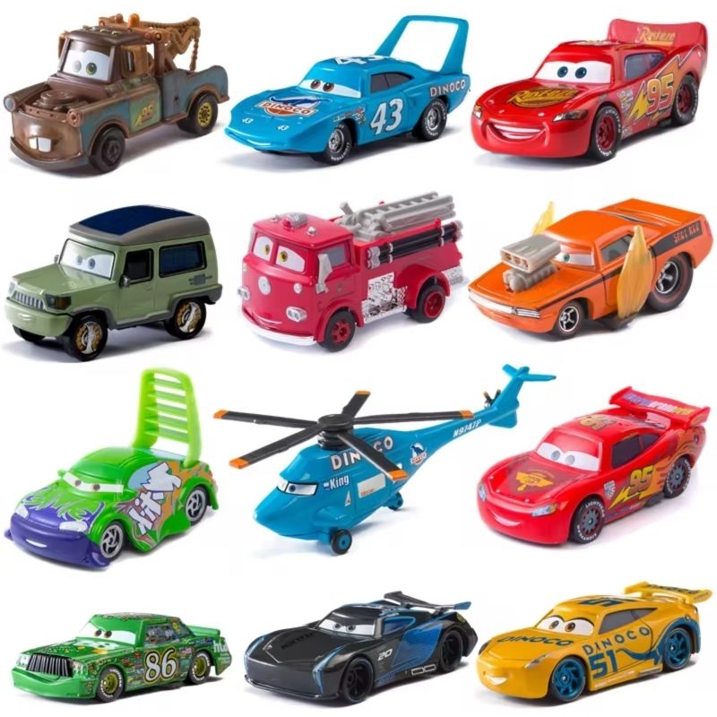 Disney Pixar Carros Veículos de Liga Brinquedo para crianças, Relâmpago McQueen, coleção Mater, Escala 1:55, Presentes