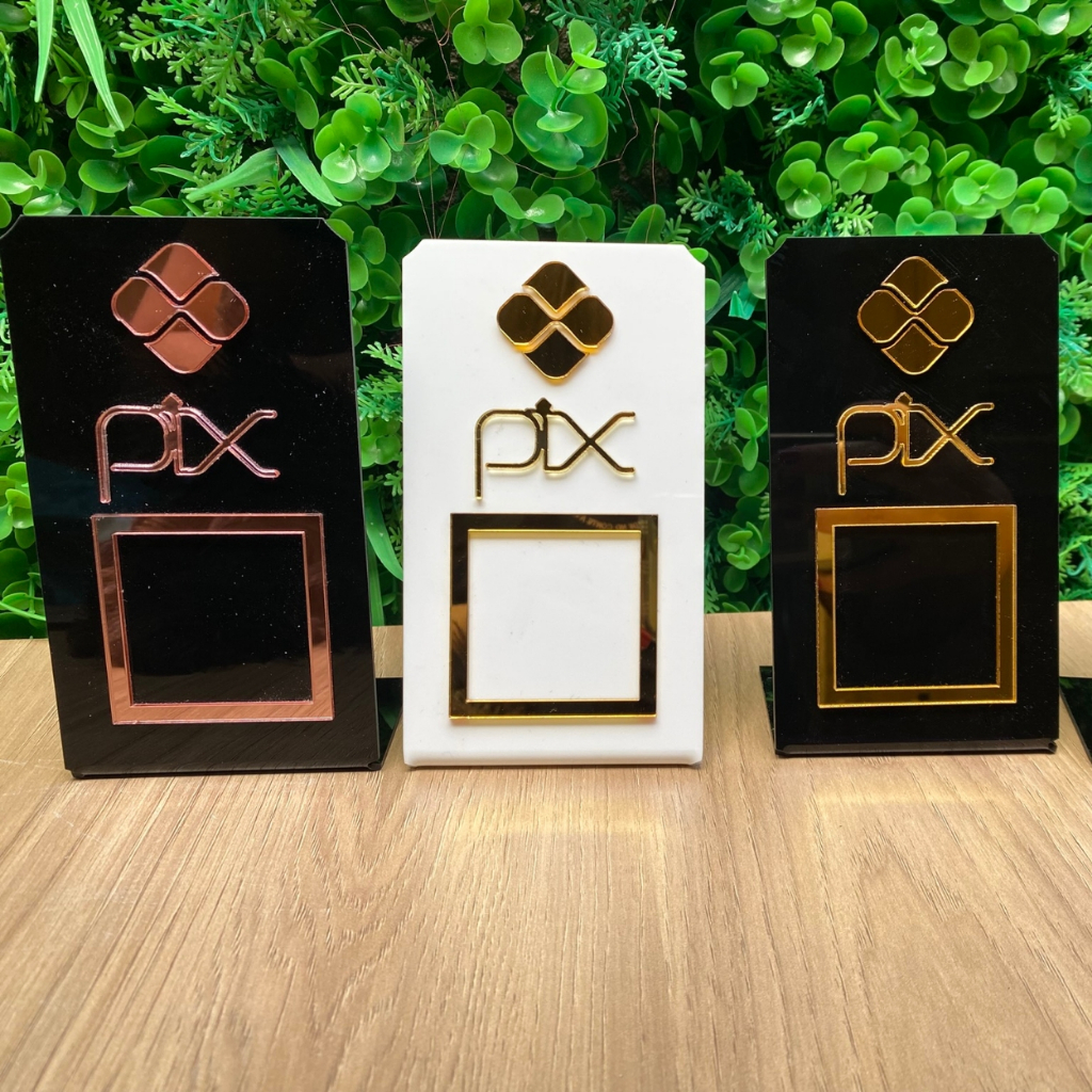 PLACA PIX DISPLAY DE PAGAMENTO QRCODE EM ACRILICO