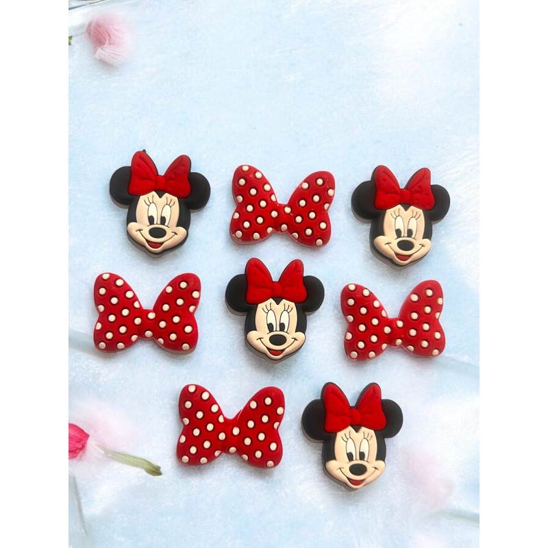 Aplique Emborrachado Infantil 5 Minnie  5 Lacinho Poá Tiaras Prendedores Artesanato DIY