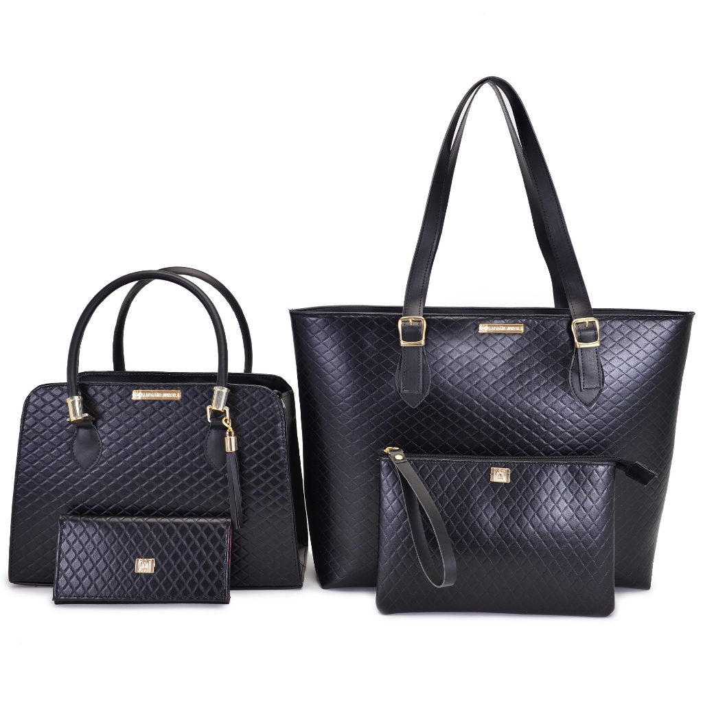 Kit Bolsa Feminina Grande Sacola + Bolsa Feminina Tote Festa + Necessaire + Carteira