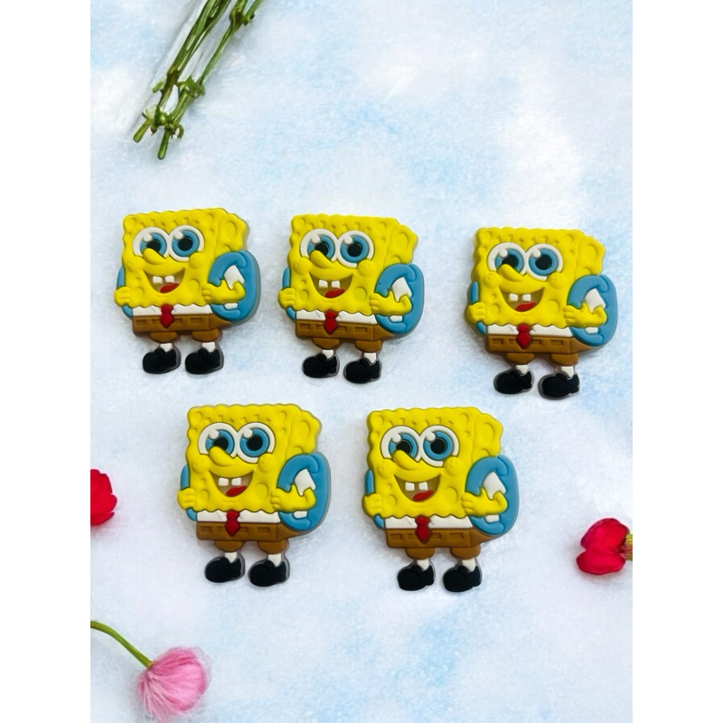 Aplique Emborrachado Infantil Bob Esponja Mochilinha Laços Tiaras Prendedores Artesanato DIY