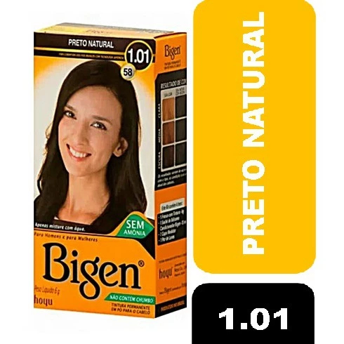 Tintura Permanente em pó Bigen 1.01 - Preto Natural