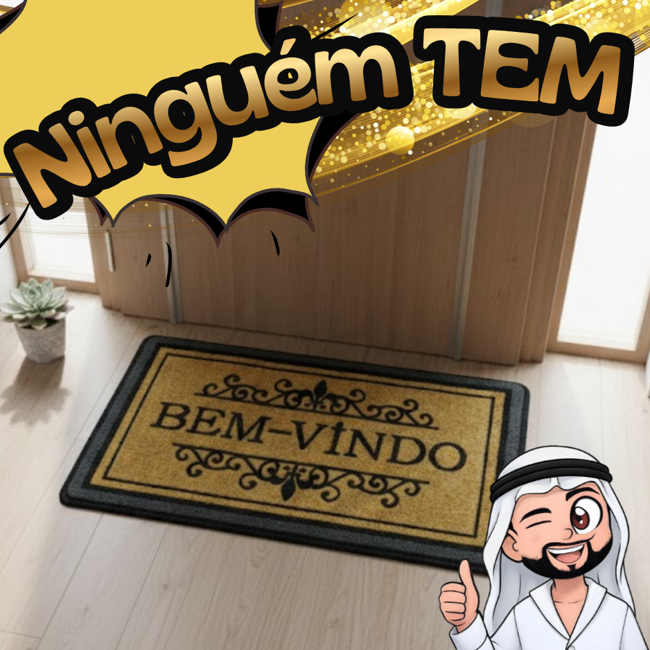 Tapete Capacho Porta Entrada Para Entrada De Porta Antiderrapante Boucle Fundo Emborrachado Bem Vindo