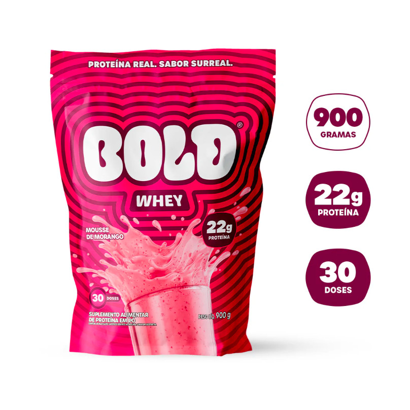 Bold Whey Protein 900g Mousse de Morango – Suplemento Proteico Original