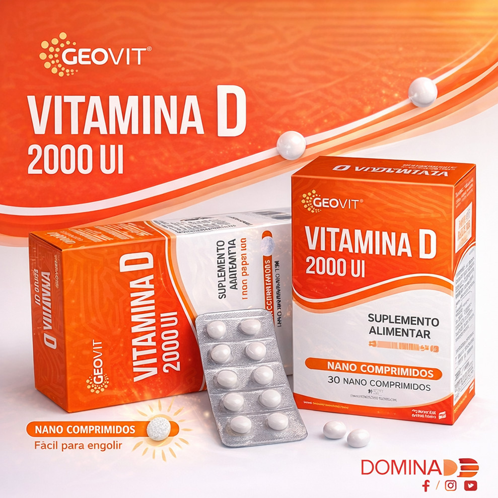 Vitamina D Geovit 2000 UI 30 Nano Comprimidos | Suplemento Alimentar
