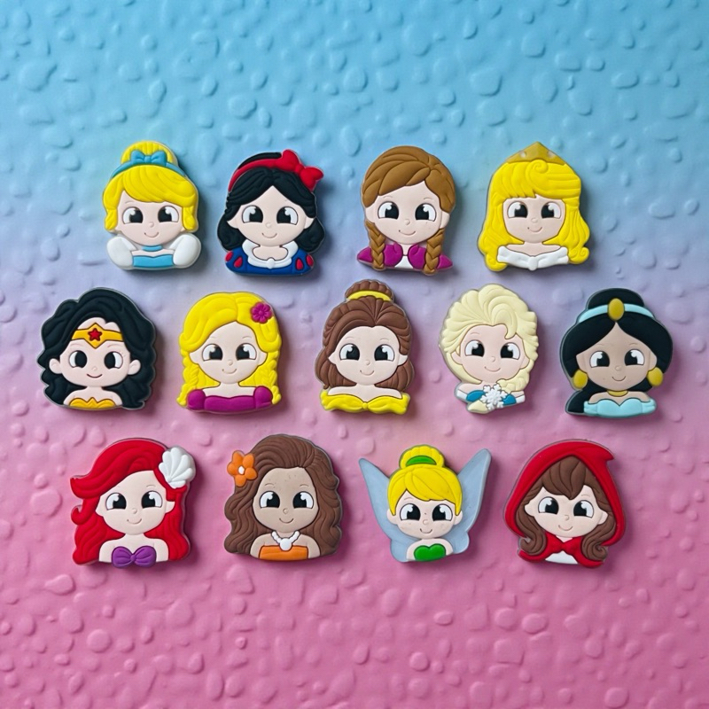 KIT 13 Aplique Emborrachado Infantil Princesas Laços Tiaras Prendedores Artesanato DIY