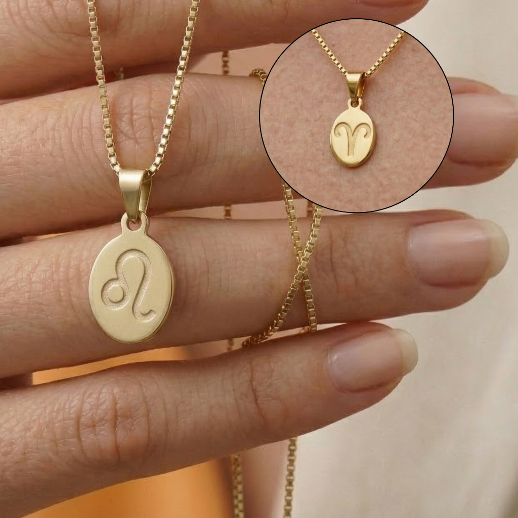 Colar Signo Constelação Ouro18k Prata925 Antialergico