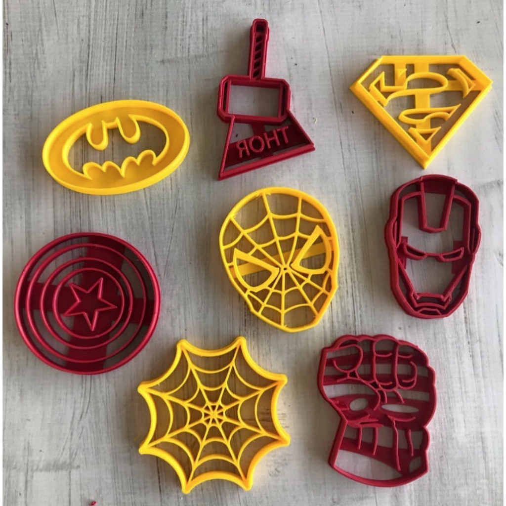 Cortador forma biscoito massa vingadores DC Marvel Aranha Batman Superman