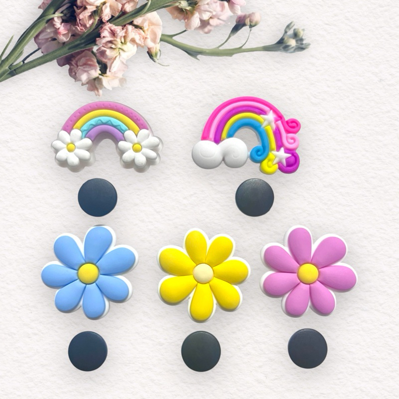 Kit 5 peças Arco iris Bótons/Pins para Personalizar Babuches Acessórios Diversos Adulto e Infantil