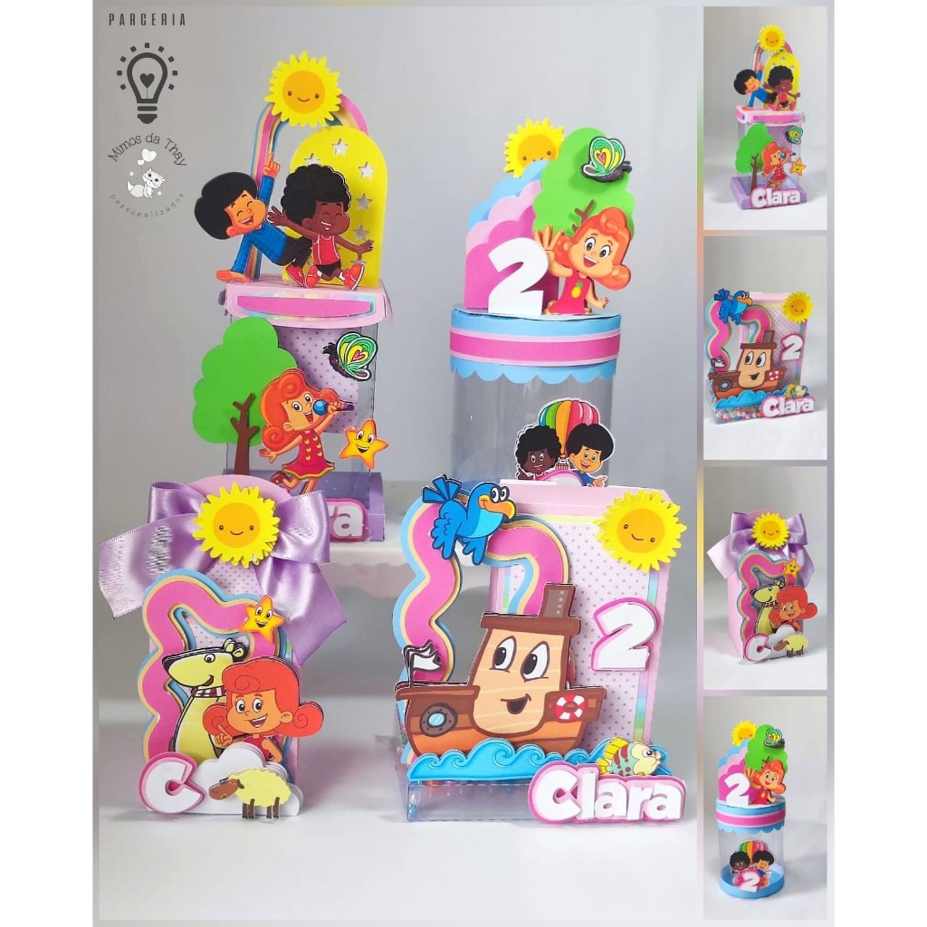 Caixas Personalizadas 3 Palavrinhas Menina / Rosa Super Camadinhas 3D
