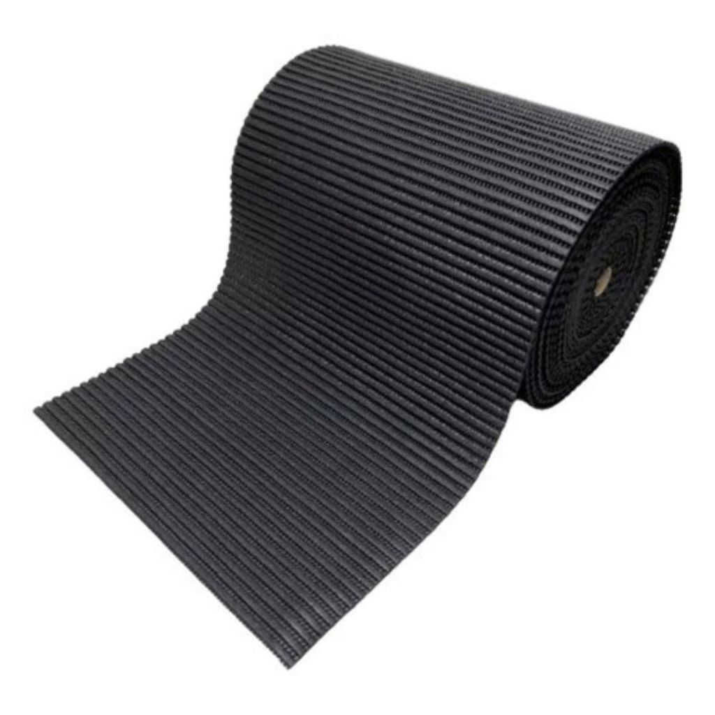 Tapete Passadeira Antiderrapante Emborrachada Soft 43cm Preto 2 Metros