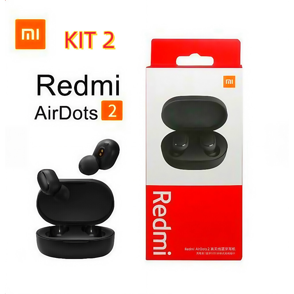 Fone Bluetooth Sem Fio Wireless  Airdots 2 pro Redmi TWS Bluetooth Com Led