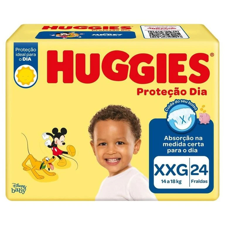 Fralda Huggies Proteção Diária XXG 24 Un Alta Absorção Antivazamento