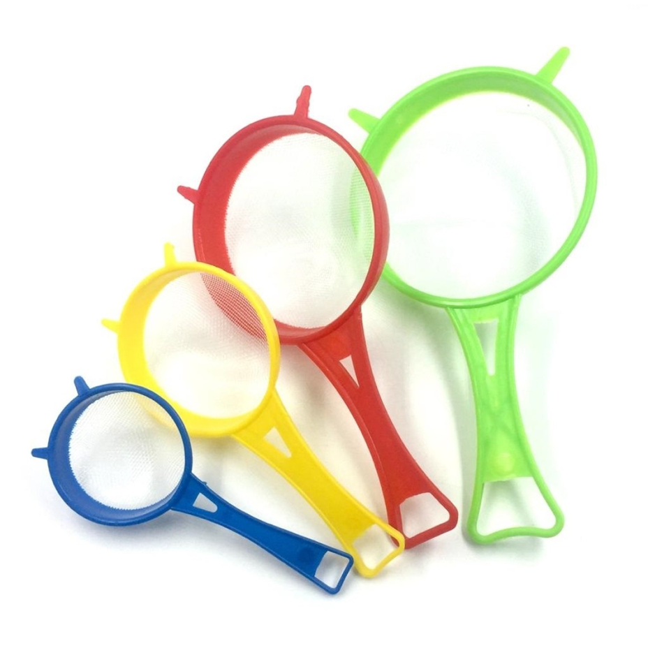 Kit 4 Peneiras Coloridas de Plástico – Cozinha Prática Utensílio de Cozinha