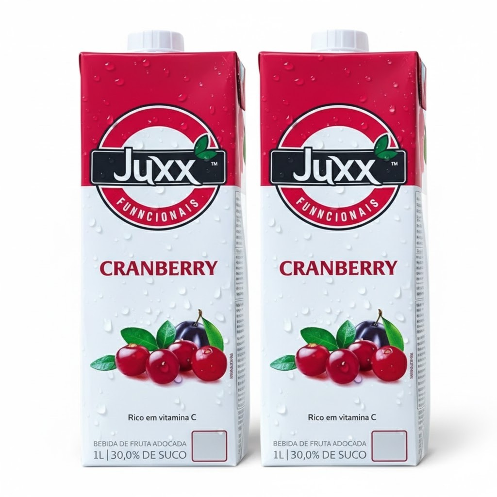 Kit 2 Suco de Cranberry Tradicional JUXX 1L - Antioxidante