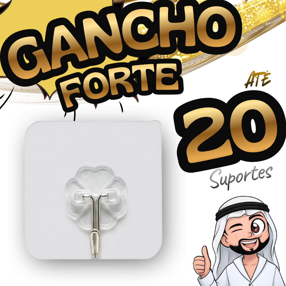 Gancho Adesivo Forte Sem Furo | Cozinha Banheiro Parede Multiuso incolor