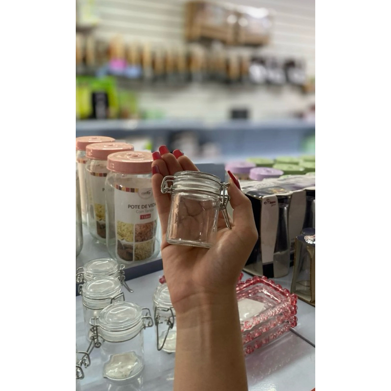 Mini Potinho Hermético De Vidro 50ml C/2 Unidades
