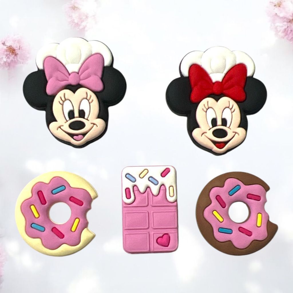 Aplique Emborrachado Minnie Confeiteira Dunets Laços Tiaras Prendedores Artesanato DIY