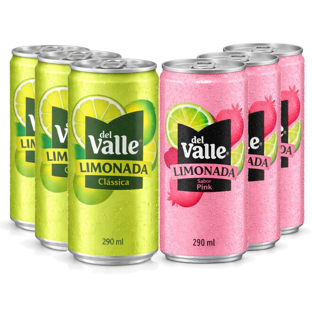Kit 6 Sucos Del Valle Limonada 290ml (3 Clássicas + 3 Pink)