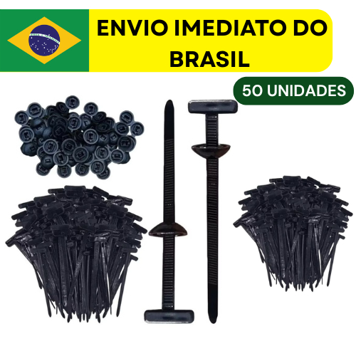 Abraçadeiras de Nylon com Travamento Automático - Fácil Aplicação e Reutilizáveis, 50 Unidades