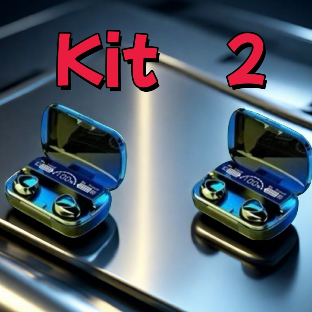 Kit  M10 Bluetooth 5.3 Fones de ouvido sem fio TWS estéreo com carregador Power Bank