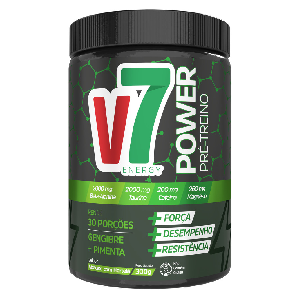 Pré Treino V7 Power 300g Abacaxi com Hortelã