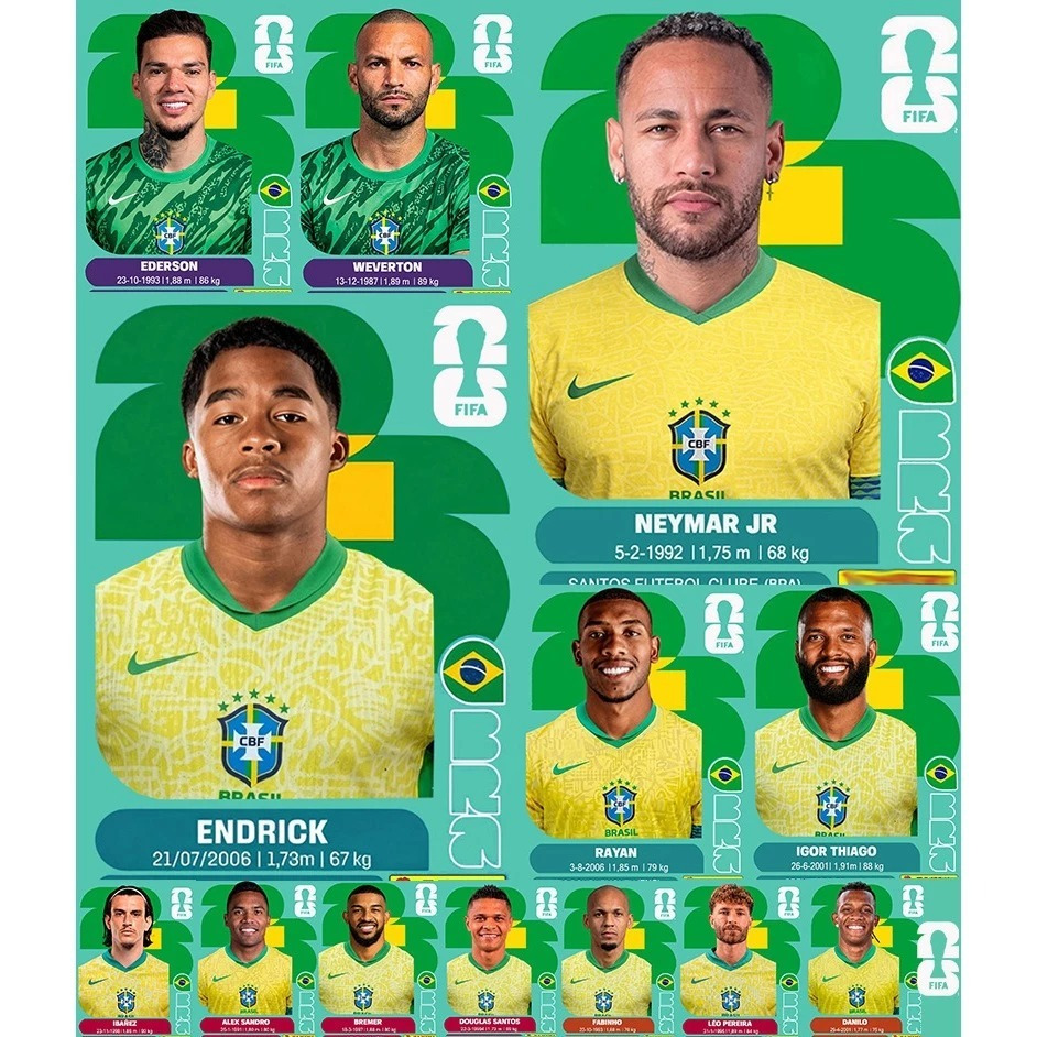 FIGURINHA ADESIVO PAPEL DA COPA 2026 EXCLUSIVAS NEYMAR/ENDRICK/RAYAN UNICAS DIVERSÃO