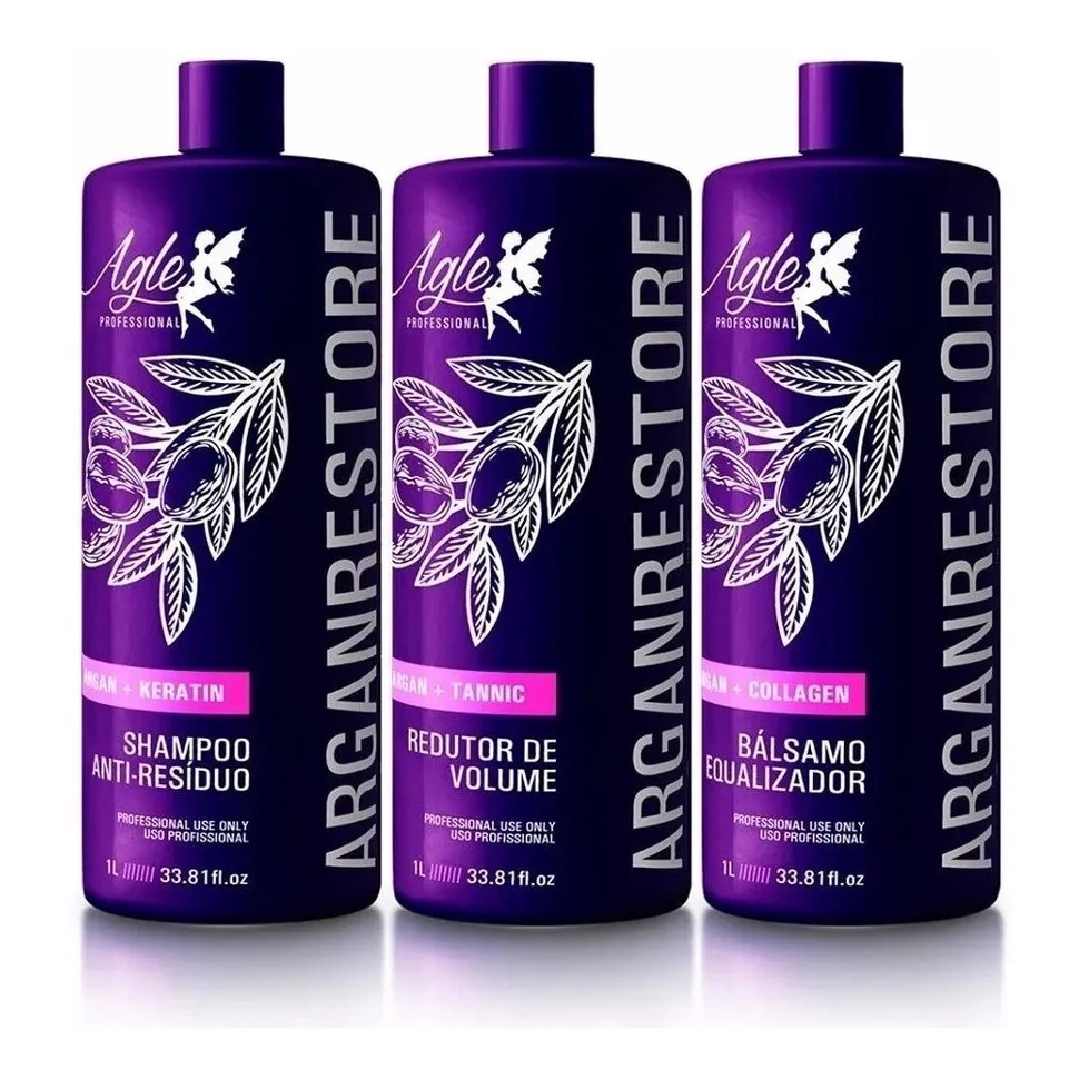 Escova Progressiva S/F Agle Argan Restore + balsamo Capilar 3x1L