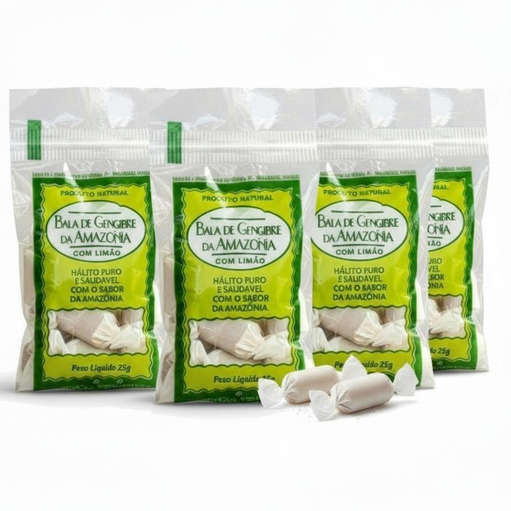 Kit c/ 4und Bala da AMAZÔNIA de Gengibre c/ Limão 35g