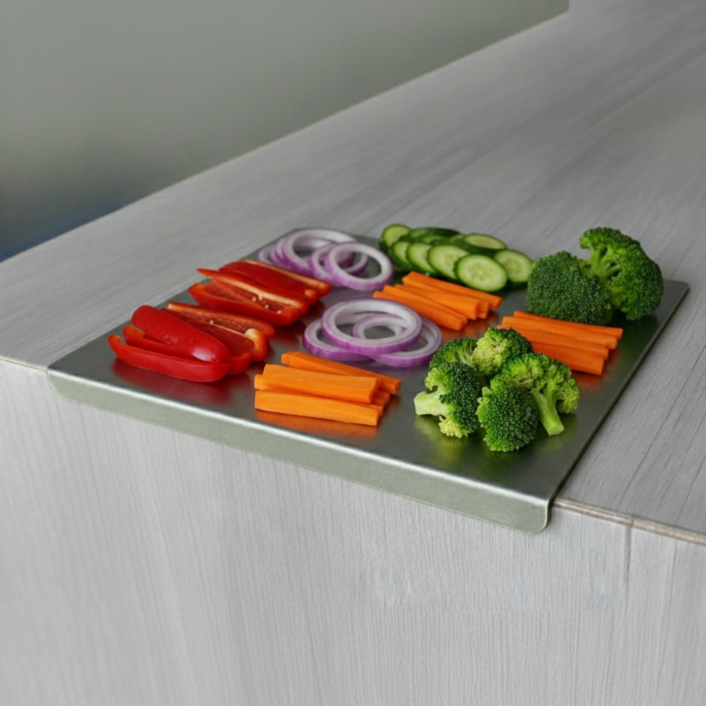 Tábua De Inox 58x37 Com Dobra Para Mesa Aço Inox 304 Ecosul