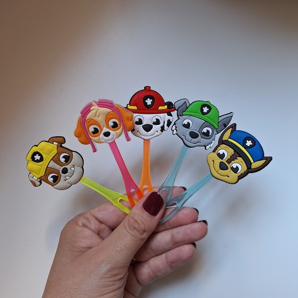 Patrulha Canina - garfinho/espeto/palito para lancheira infantil petiscos/frutas