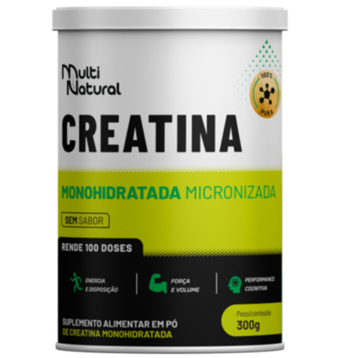 Creatina Creatine 100% Pura Monohidratada Pure Micronizada Pote 300g - Multi Natural