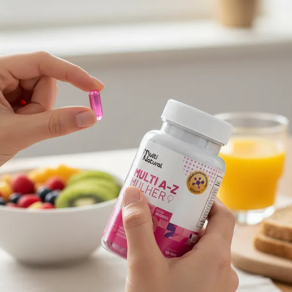 Multi A a Z Mulher - Multivitamínico Completo PREMIUM 30 Capsulas - Multi Natural