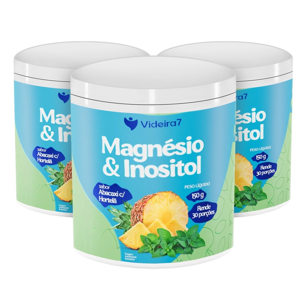 Kit 3x Magnésio e Inositol  Suplemento 150g - Videira7