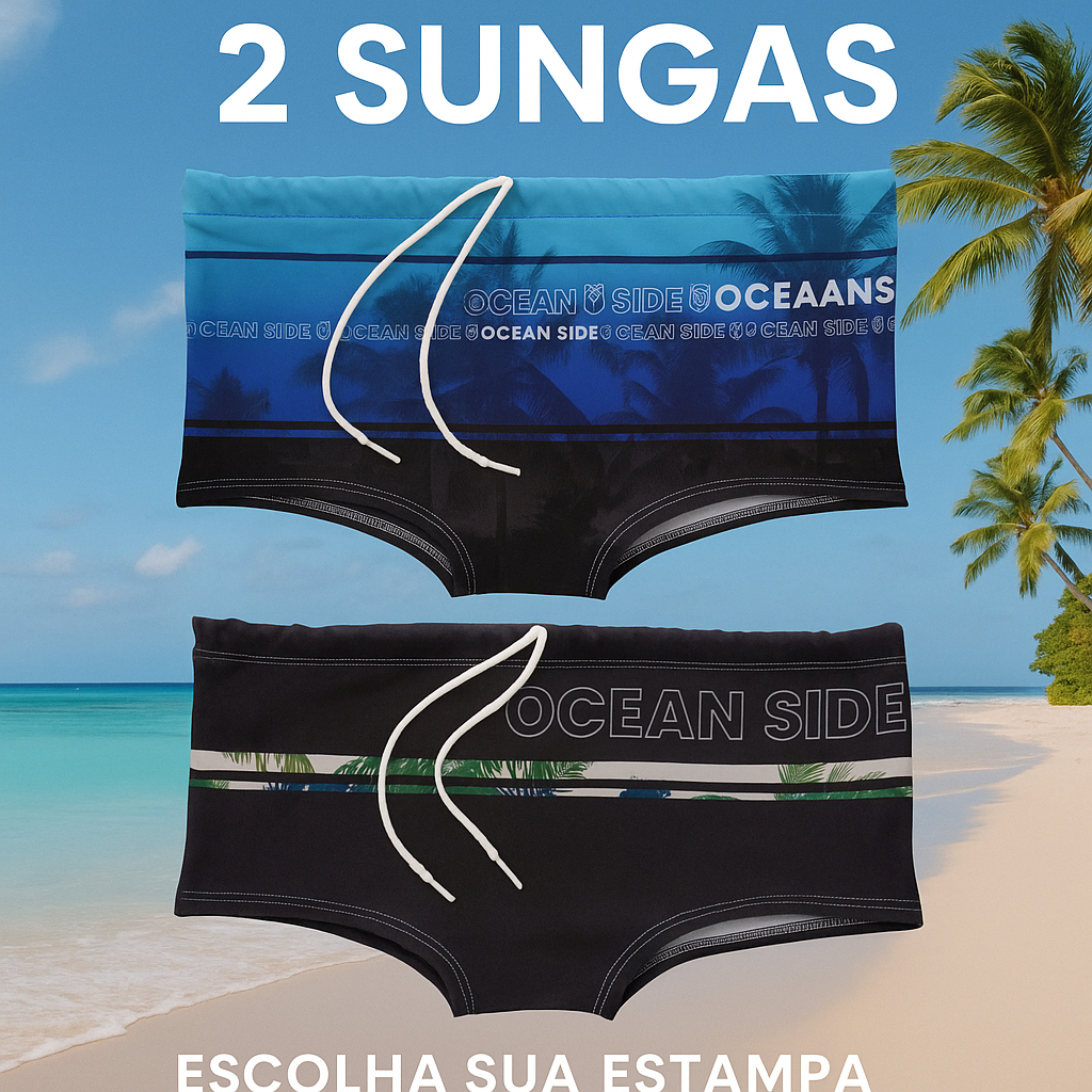 Kit com 2 Sungas Masculinas Estampadas | Moda Praia e Piscina  Escolha a Estampa | Frete Grátis