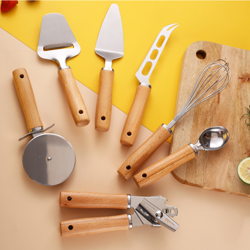 Espatula de manteiga utensílios de cozinha com alça de madeira ferramenta de cozinha