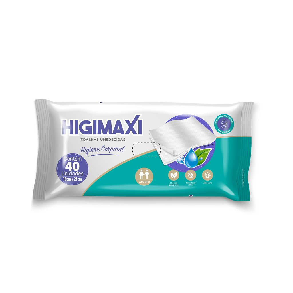 Toalhas Umedecidas para Adultos Higimaxi Higiene Corporal